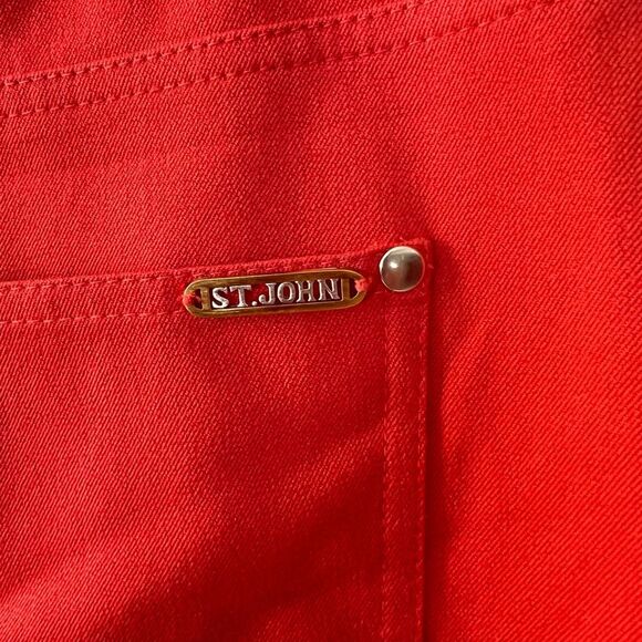 St John sport coral pink red stretch summer pants size 8 - Picture 6 of 10